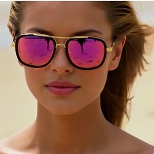 Classy Oversize Joplin Style Fancy Rectangular Lens Sunglasses Beach Party New‎